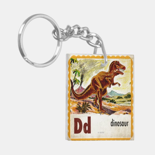 D is voor Dinosaur Sleutelhanger (Voorkant Links)