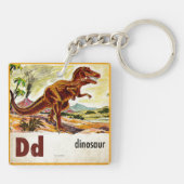 D is voor Dinosaur Sleutelhanger (Achterkant)