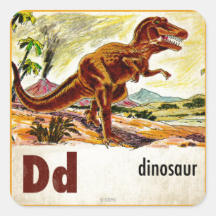 D is voor Dinosaur Vierkante Sticker