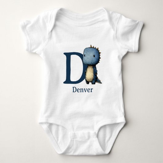 D is voor Dinosaurus Personaliseer Romper (Voorkant)