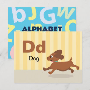 D is voor Dog - Alphabet Flash Kaart