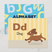 D is voor Dog - Alphabet Flash Kaart (Voorkant / Achterkant)