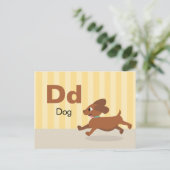 D is voor Dog - Alphabet Flash Kaart (Staand voorkant)