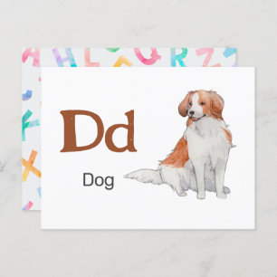 D is voor Dog - Alphabet Flash Kaart