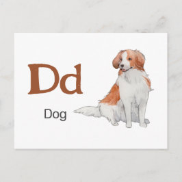 D is voor Dog - Alphabet Flash Kaart