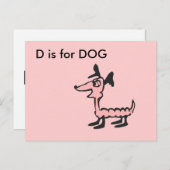 "D" is voor Dog Alphabet Flashcard Briefkaart (Voorkant / Achterkant)