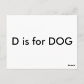 "D" is voor Dog Alphabet Flashcard Briefkaart (Achterkant)