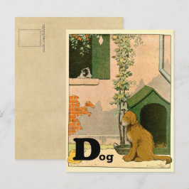 D is voor Dog Golden Retriever en Terrier Alphabet Briefkaart