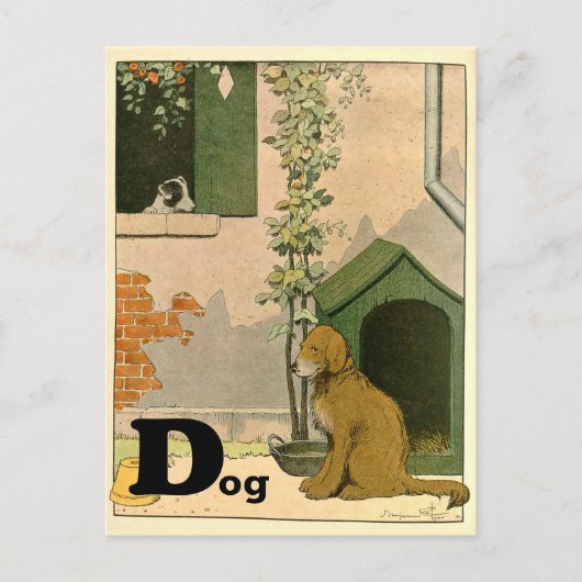 D is voor Dog Golden Retriever en Terrier Alphabet Briefkaart (Voorkant)
