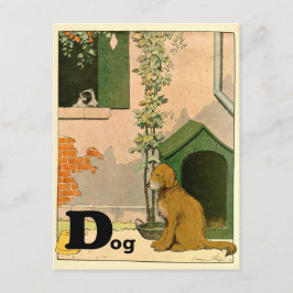 D is voor Dog Golden Retriever en Terrier Alphabet Briefkaart