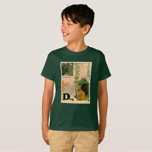 D is voor Dog - Golden Retriever en Terrier T-shirt (Voorkant volledig)