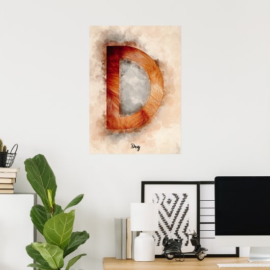 D is voor Dog Poster (Thuiskantoor)