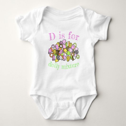 D IS VOOR Dolly Mixture UK British Confection Snoe Romper (Voorkant)