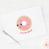 D is voor Donut Ovale Sticker (Envelop)