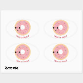 D is voor Donut Ovale Sticker (Vel)