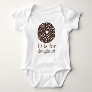 D is voor Doughnut Coconut Chocolate Donut Alphabe Romper