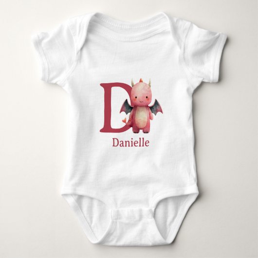 D is voor Draak Personaliseer Romper (Voorkant)