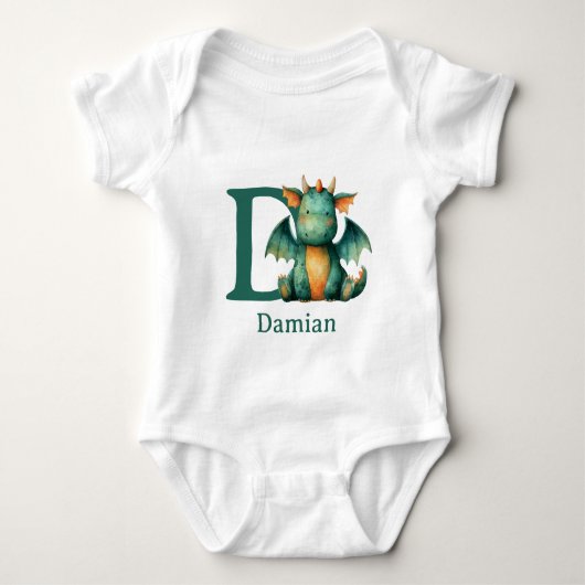 D is voor Draak Personaliseer Romper (Voorkant)