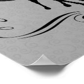 D is voor dressuurpaard en ruiter silhouet poster (Hoek)