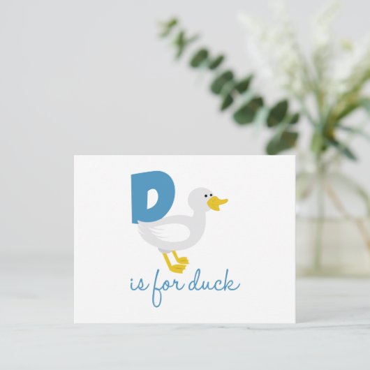 D is voor Duck Briefkaart (Staand voorkant)