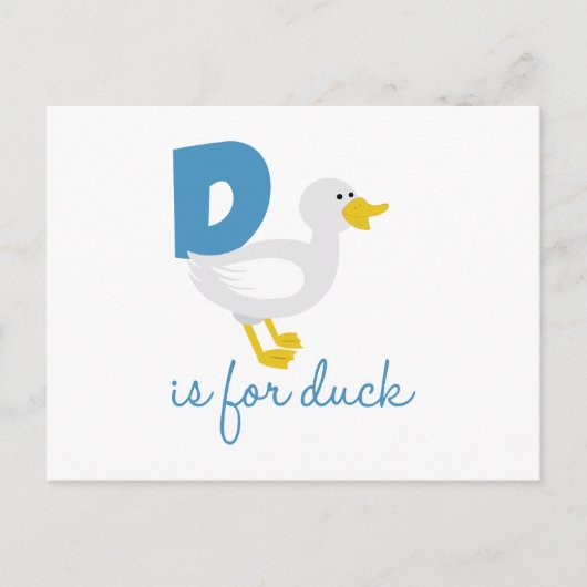 D is voor Duck Briefkaart (Voorkant)