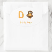 D is voor Duck Ovale Sticker (Tas)