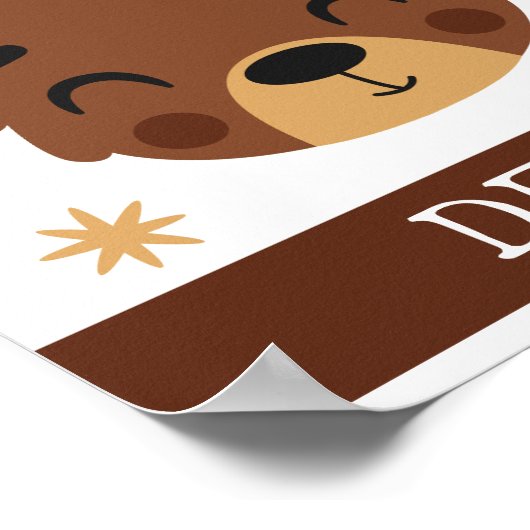 D is voor hert, kinderkamer, slaapkamer, kinderkam poster (Hoek)