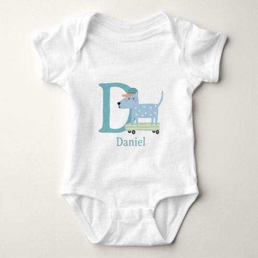 D is voor hond Personaliseer Romper (Voorkant)