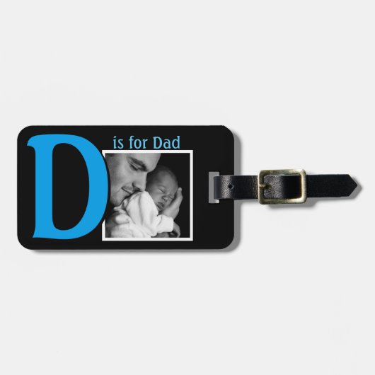 D is voor papa Vaderdag Bagagelabel (Voorkant horizontaal)