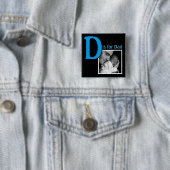 D is voor papa vierkante button 5,1 cm (In situ)