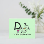 D is voor T-shirts Dalmation en Giften Briefkaart (Staand voorkant)