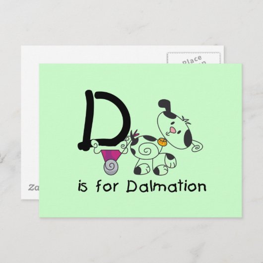 D is voor T-shirts Dalmation en Giften Briefkaart (Voorkant / Achterkant)