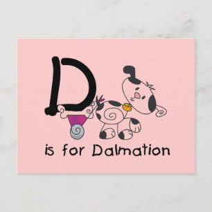 D is voor T-shirts Dalmation en Giften Briefkaart