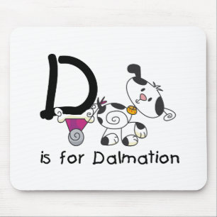 D is voor T-shirts Dalmation en Giften Muismat
