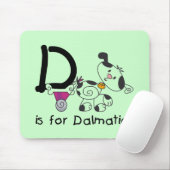 D is voor T-shirts Dalmation en Giften Muismat (Met muis)