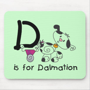 D is voor T-shirts Dalmation en Giften Muismat