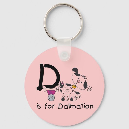 D is voor T-shirts Dalmation en Giften Sleutelhanger (Voorkant)