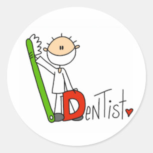 D is voor Tandarts Ronde Sticker
