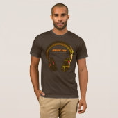 D.J. Muziek entertainment brown T-shirt (Voorkant volledig)
