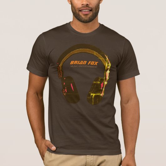 D.J. Muziek entertainment brown T-shirt (Voorkant)
