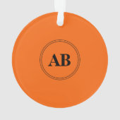 D kaki oranje effen kleur met monogram ornament (achterkant)