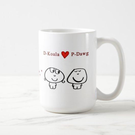 "D-Koala hart P-Dawg" Koffiemok (Rechts)