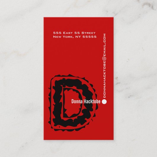 D Letter-alfabet Visitekaartje rood (Voorkant)