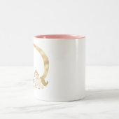 D letter gepersonaliseerde naam monogram met pony tweekleurige koffiemok (Center)