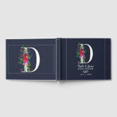 D Letter Initiële Monogram Bloem Naam Bruiloft Gastenboek (Volledig)
