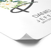 D Letter Monogram Roze Bloemendecoratie Poster (Hoek)