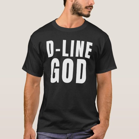 D Line God Football Defensie Lineman DL D Line Pl T-shirt (Voorkant)