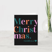 D Modern Colorful Merry Christmas  Kaart (Voorkant)
