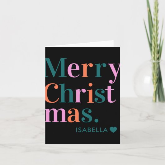 D Modern Colorful Merry Christmas  Kaart (Voorkant)