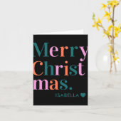 D Modern Colorful Merry Christmas  Kaart (Gele Bloem)